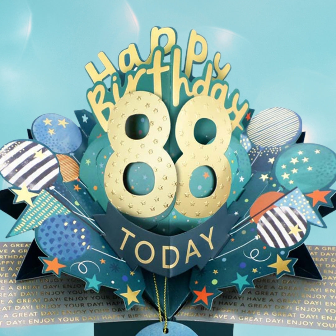 88 Today Happy 88th Birthday Pop Up Greeting Card