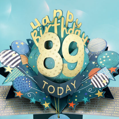 89 Today Happy 89th Birthday Pop Up Greeting Card