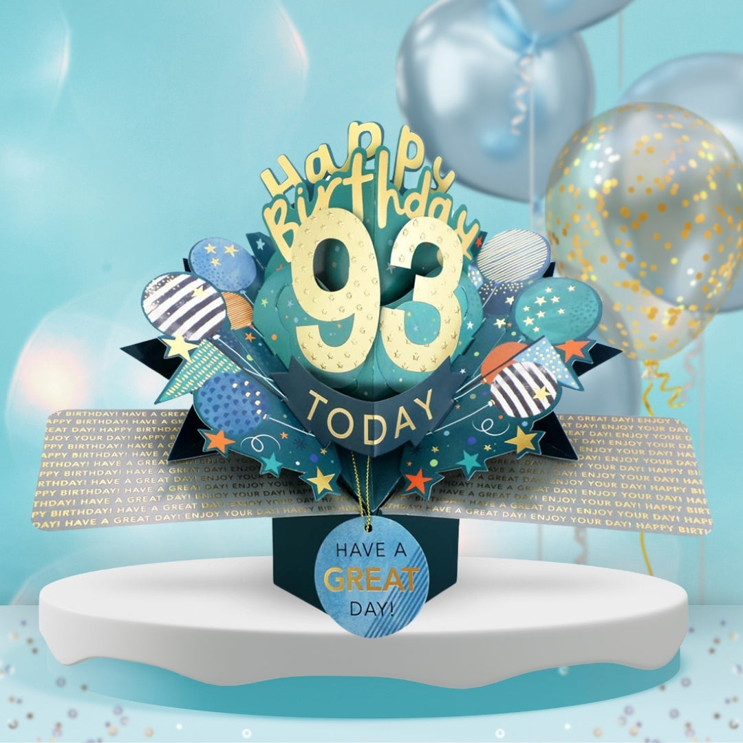 93 Today Happy 93rd Birthday Pop Up Greeting Card