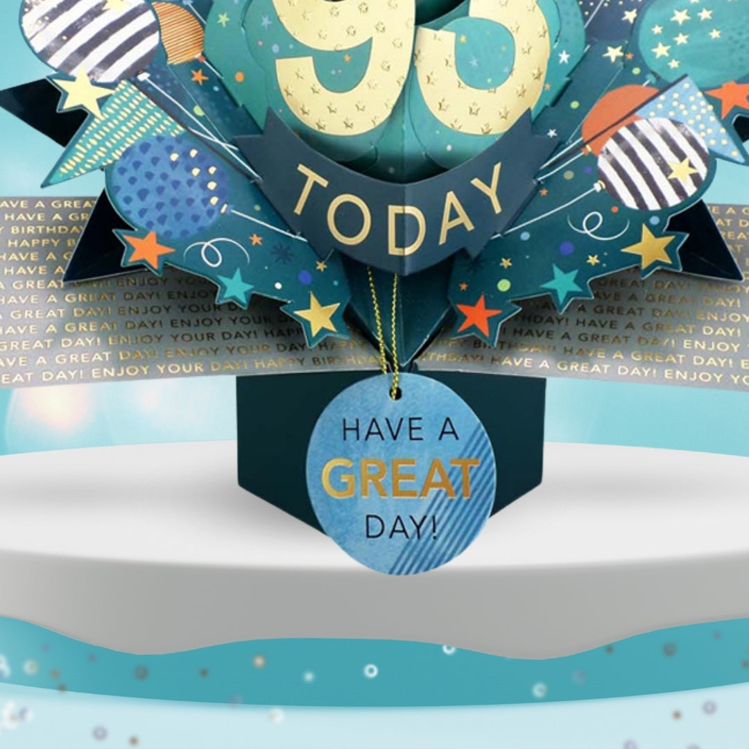 93 Today Happy 93rd Birthday Pop Up Greeting Card