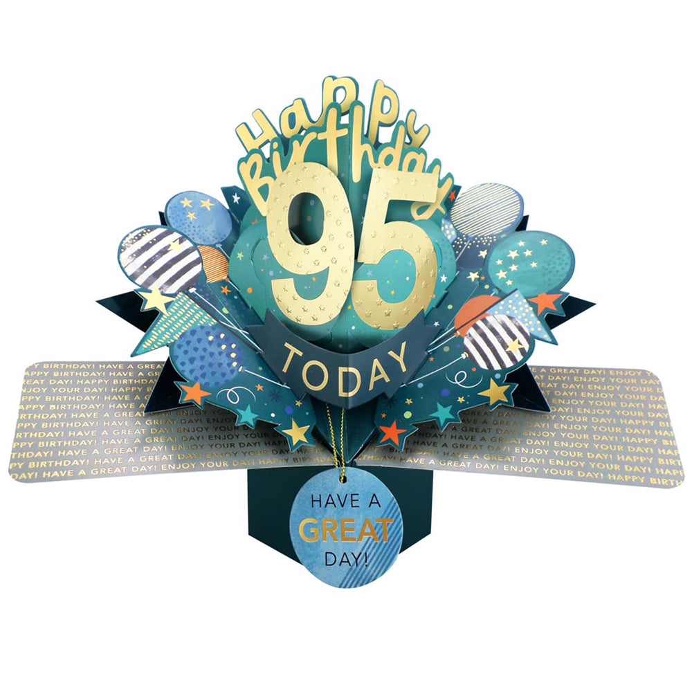 10 To 109' Happy 'Any Age' Birthday Today Pop Up Greeting Card