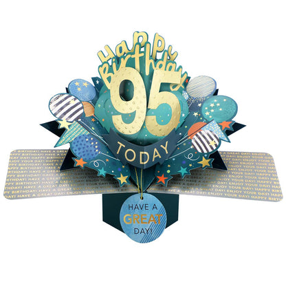 10 To 109' Happy 'Any Age' Birthday Today Pop Up Greeting Card