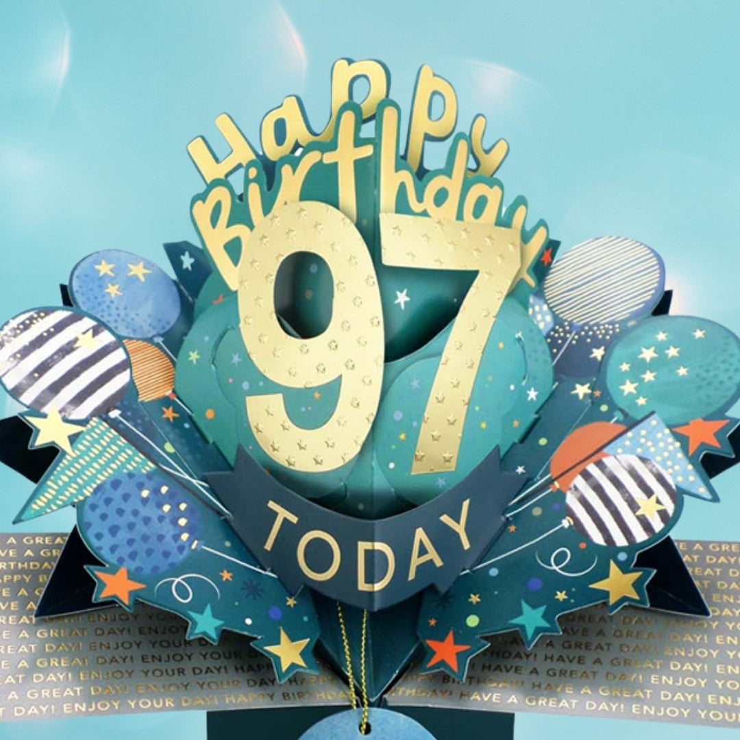 97 Today Happy 97th Birthday Pop Up Greeting Card