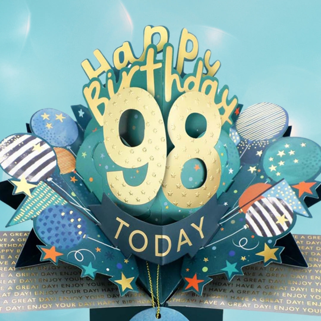 98 Today Happy 98th Birthday Pop Up Greeting Card