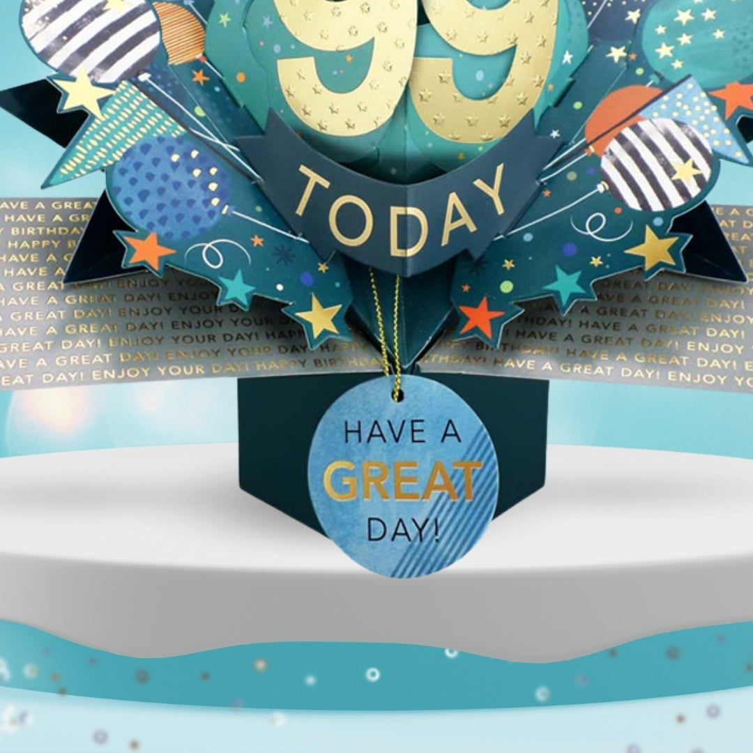 99 Today Happy 99th Birthday Pop Up Greeting Card