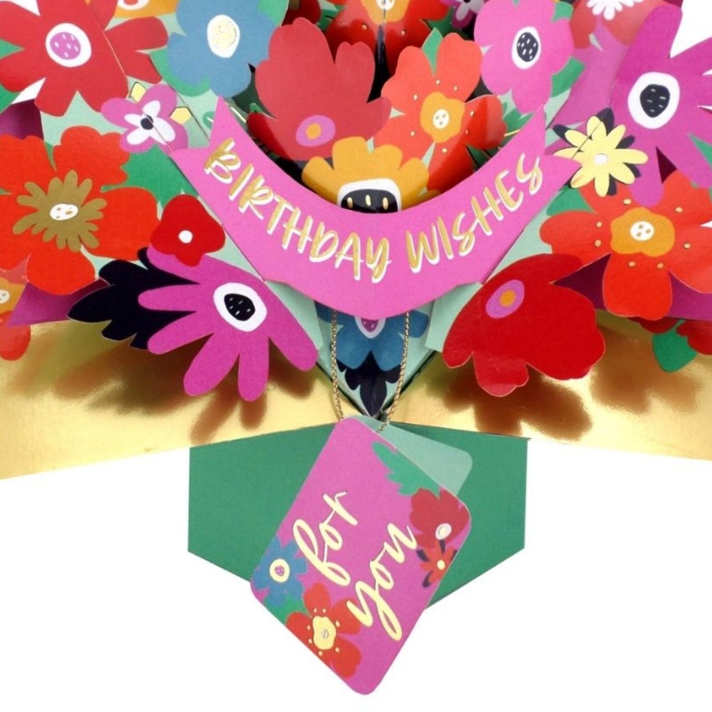 Bright Flowers 3D Pop Up Birthday Greeting Card Happy Petals For You