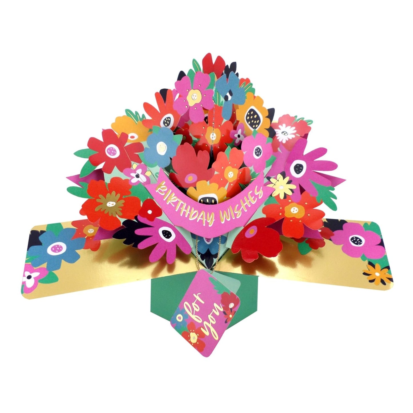 Bright Flowers 3D Pop Up Birthday Greeting Card Happy Petals For You