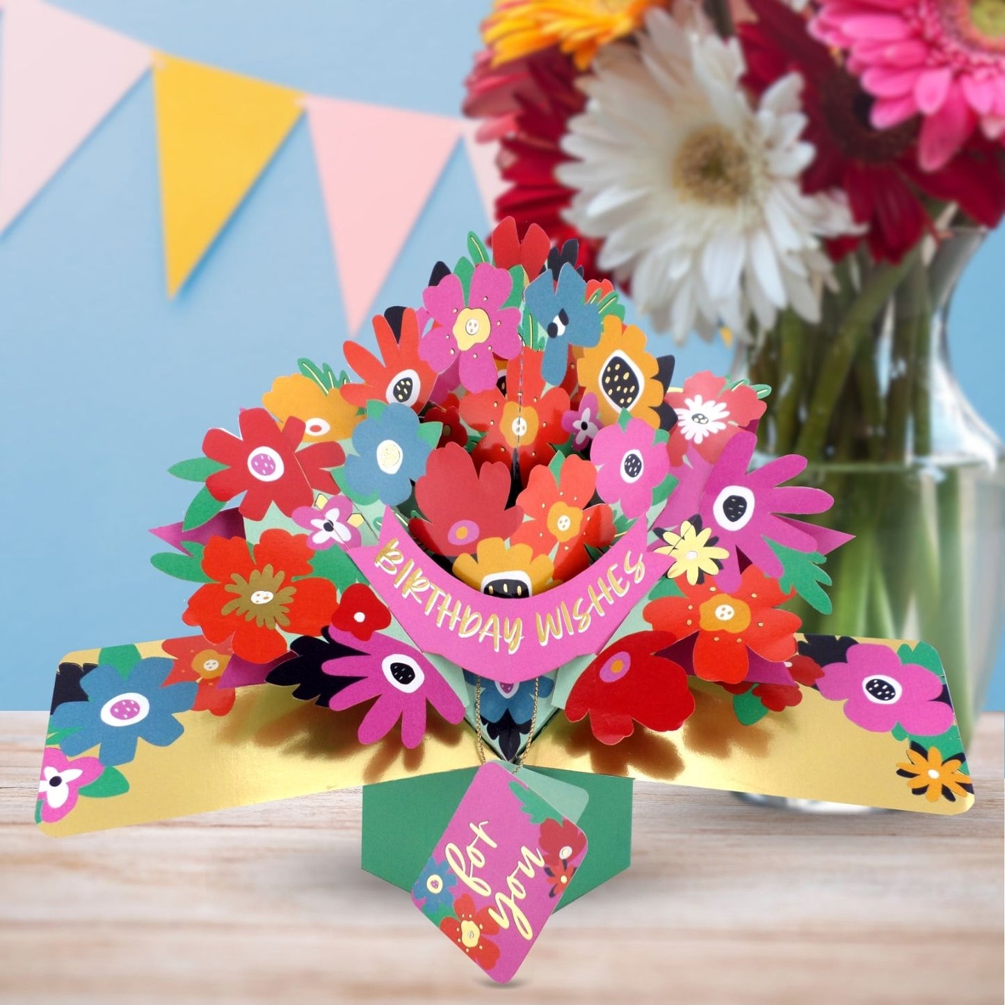 Bright Flowers 3D Pop Up Birthday Greeting Card Happy Petals For You