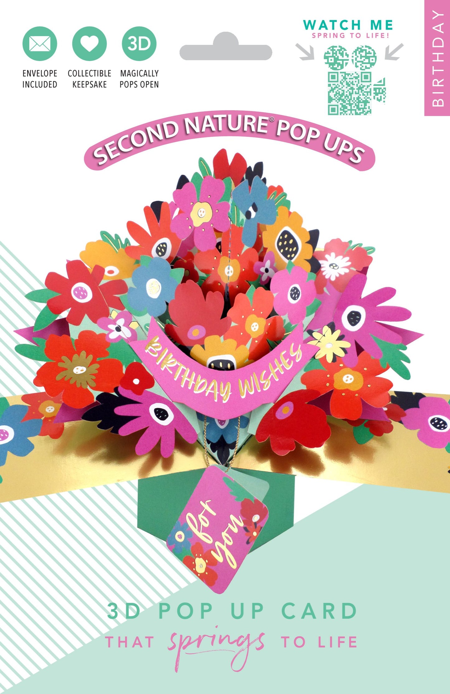 Bright Flowers 3D Pop Up Birthday Greeting Card Happy Petals For You