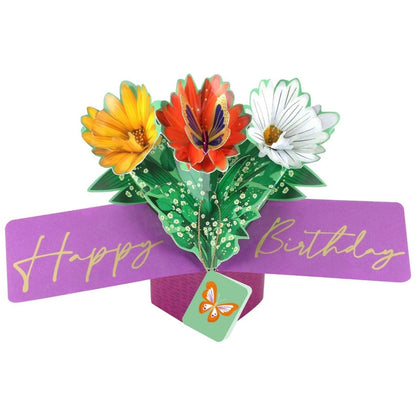 Floral 3D Pop Up Birthday Greeting Card Gerbera Surprise For Her