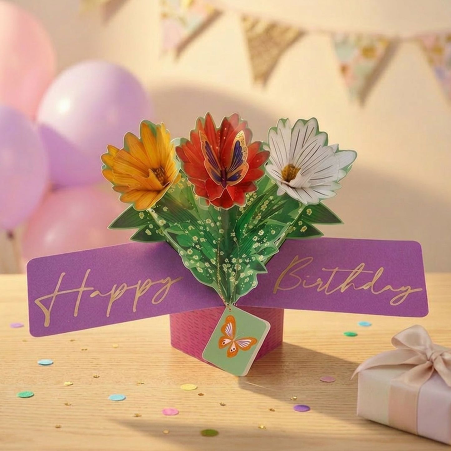 Floral 3D Pop Up Birthday Greeting Card Gerbera Surprise For Her