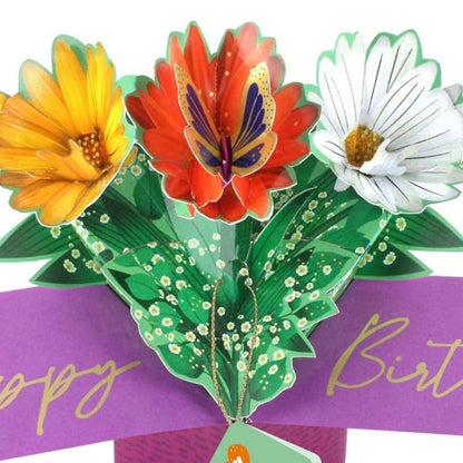 Floral 3D Pop Up Birthday Greeting Card Gerbera Surprise For Her