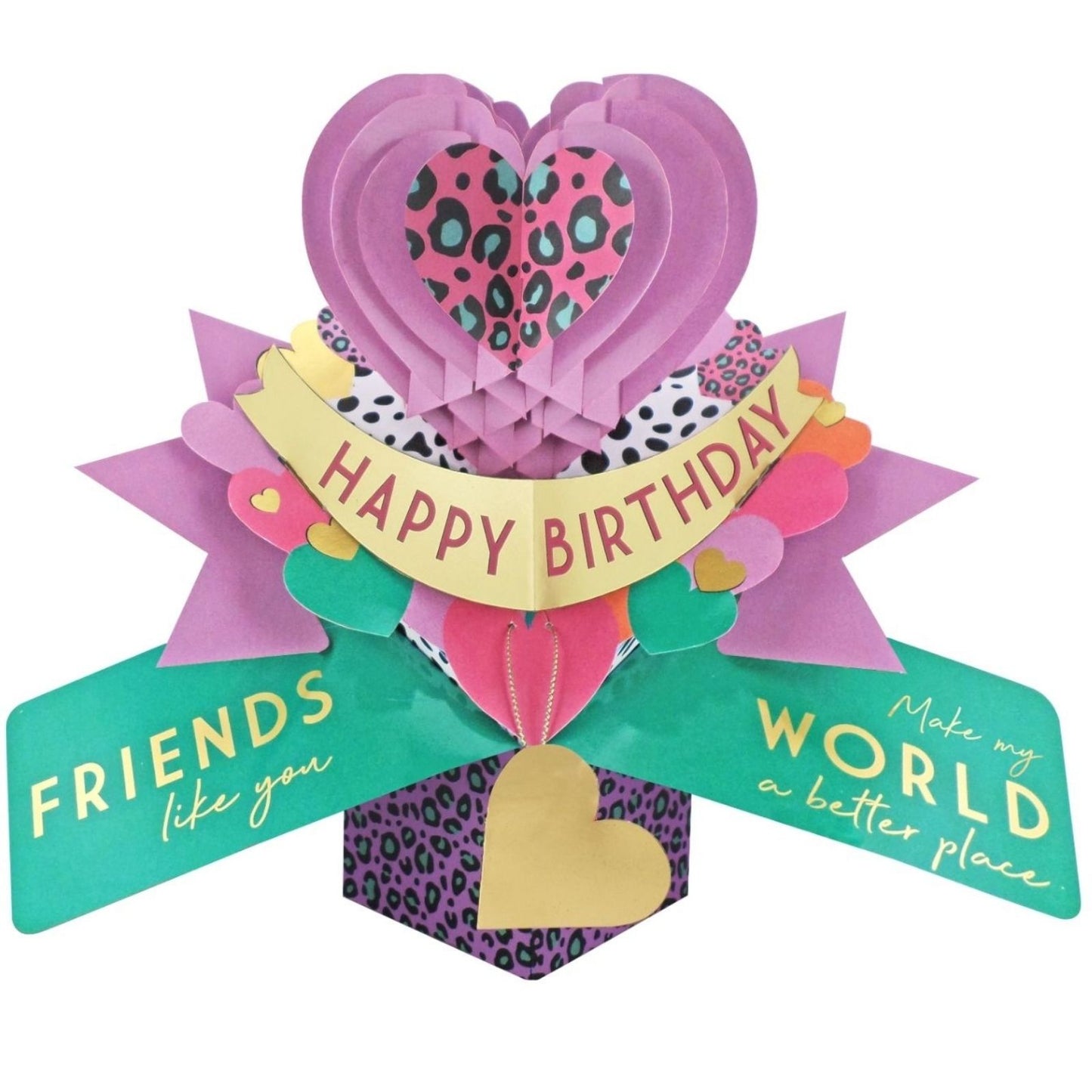 Friends Like You 3D Pop Up Birthday Greeting Card True Friend Love Hearts
