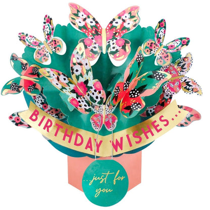 Butterfly Bouquet 3D Pop Up Birthday Greeting Card Whimsical Butterflies For Her