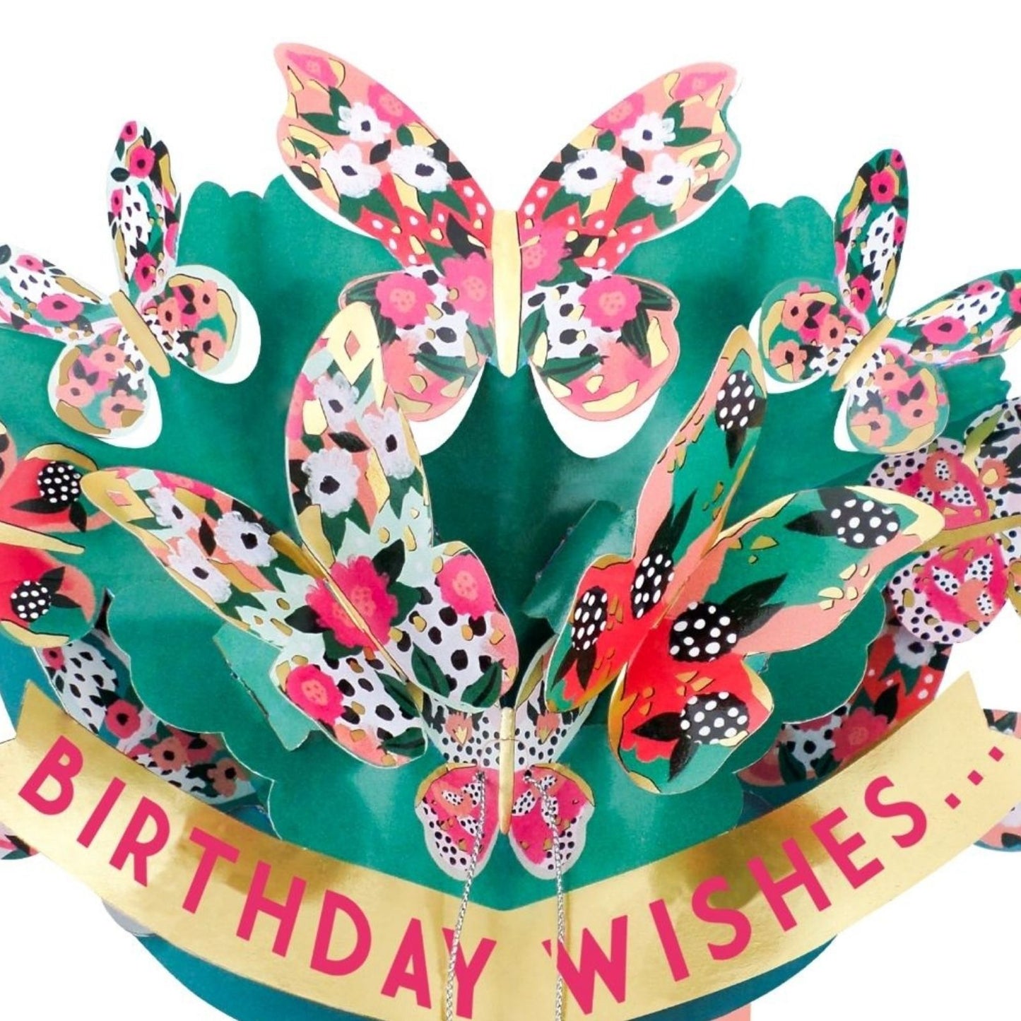 Butterfly Bouquet 3D Pop Up Birthday Greeting Card Whimsical Butterflies For Her