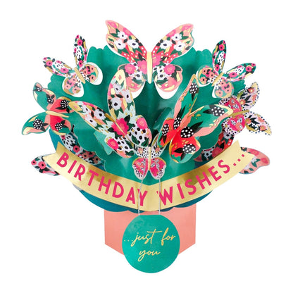 Butterfly Bouquet 3D Pop Up Birthday Greeting Card Whimsical Butterflies For Her