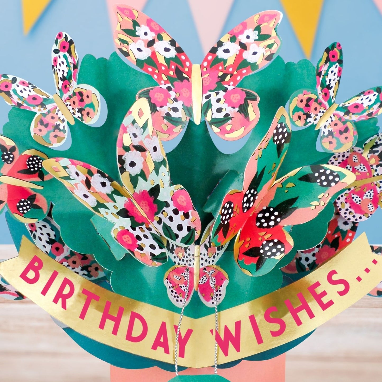 Butterfly Bouquet 3D Pop Up Birthday Greeting Card Whimsical Butterflies For Her