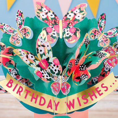 Butterfly Bouquet 3D Pop Up Birthday Greeting Card Whimsical Butterflies For Her