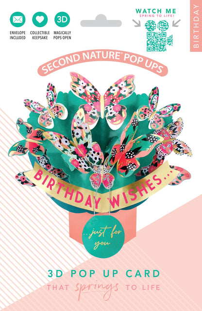 Butterfly Bouquet 3D Pop Up Birthday Greeting Card Whimsical Butterflies For Her