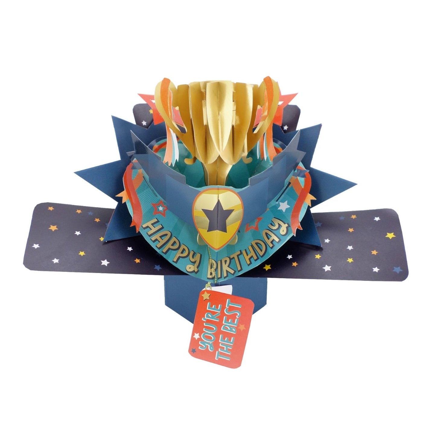 You're The Best 3D Pop Up Birthday Greeting Card Shining Trophy For Him