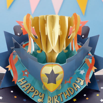You're The Best 3D Pop Up Birthday Greeting Card Shining Trophy For Him