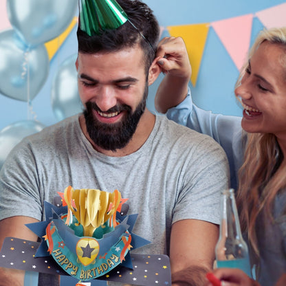 You're The Best 3D Pop Up Birthday Greeting Card Shining Trophy For Him