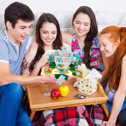 Get Well Soon 3D Pop Up Greeting Card Cheerful Comfort & Take It Easy Wishes