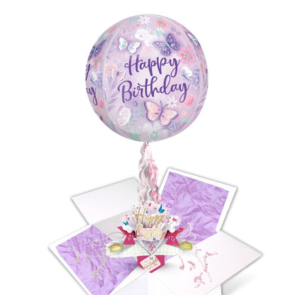 For Her Birthday Pop Up Card & Floating Balloon In A Box Surprise