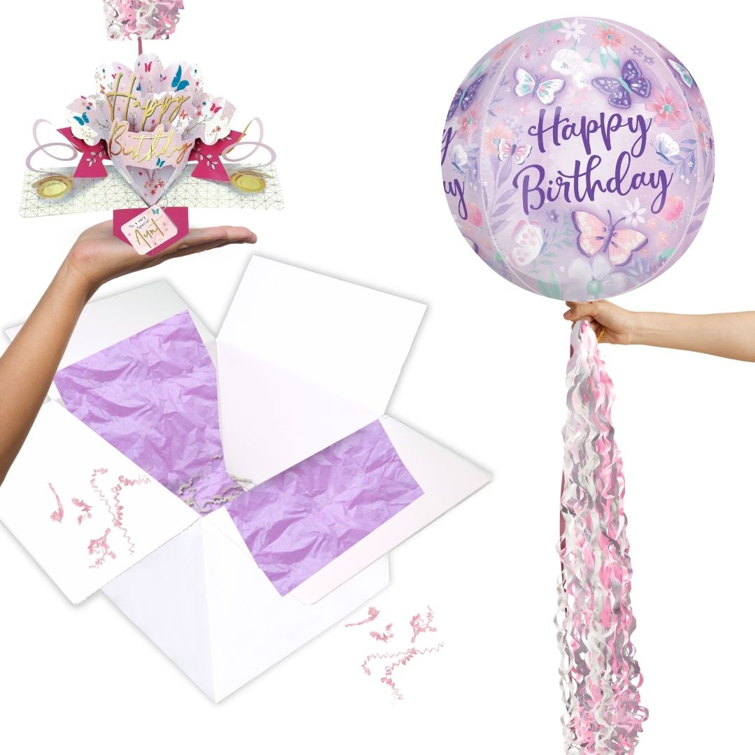 Aunt Birthday Pop Up Card & Floating Balloon In A Box Surprise