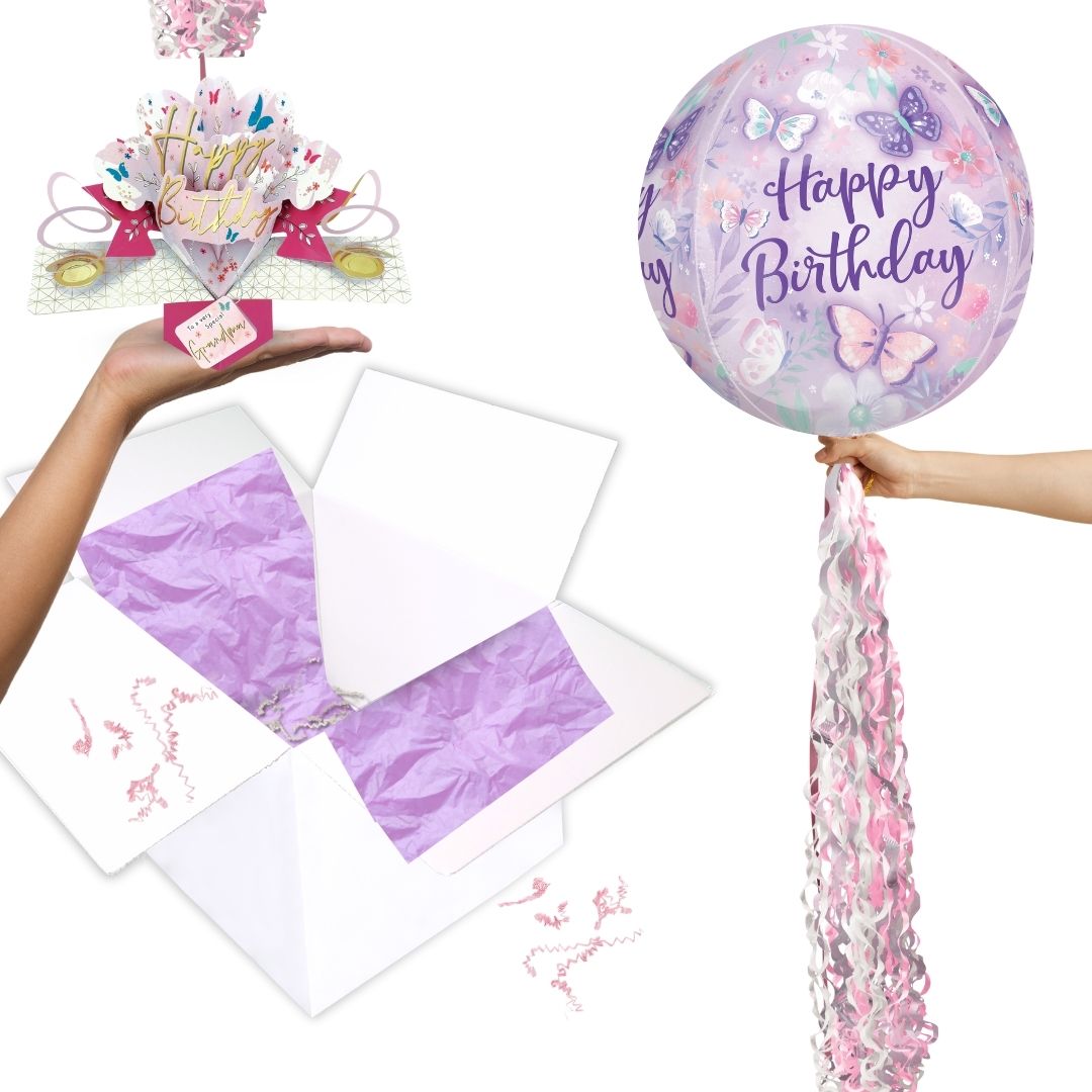Grandma Birthday Pop Up Card & Floating Balloon In A Box Surprise