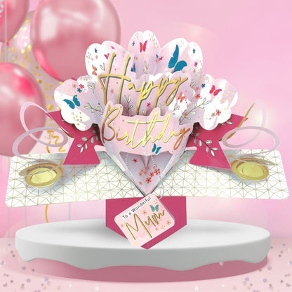 Mum Birthday Pop Up Card & Floating Balloon In A Box Surprise