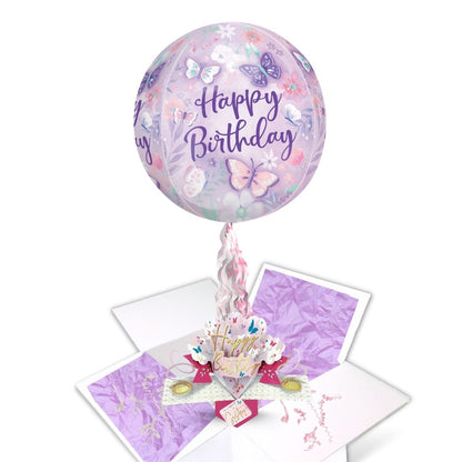 Sister Birthday Pop Up Card & Floating Balloon In A Box Surprise