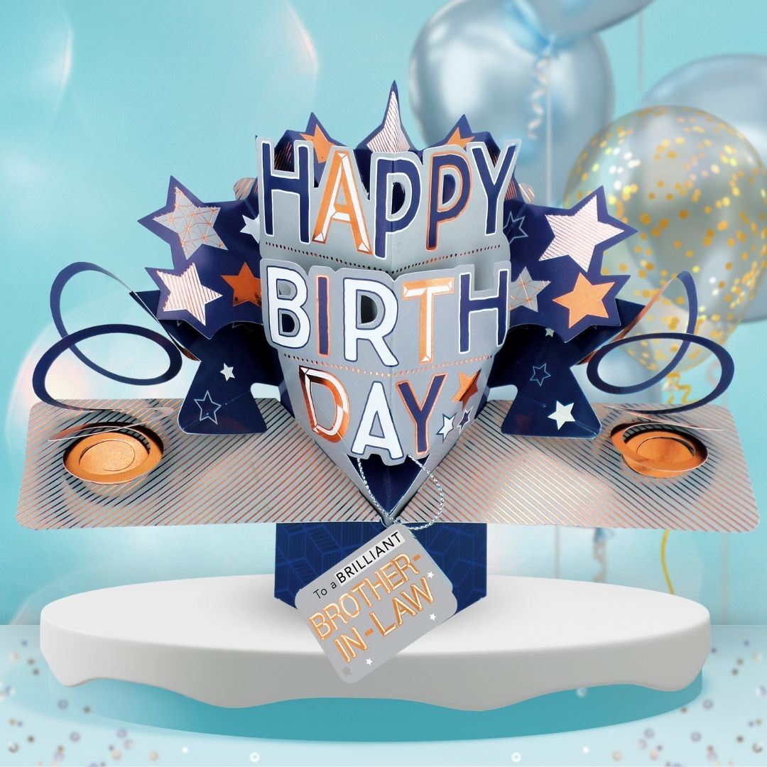 Brother Birthday Pop Up Card & Floating Balloon In A Box Surprise