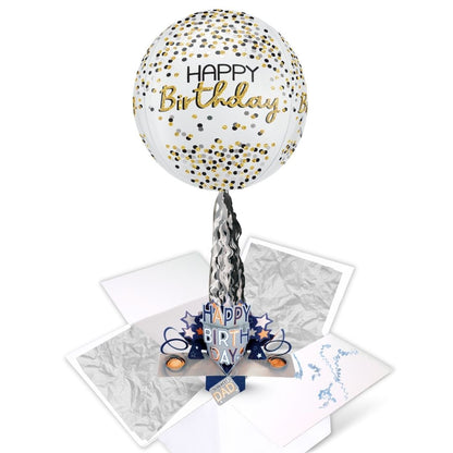 For Him Birthday Pop Up Card & Floating Balloon In A Box Surprise