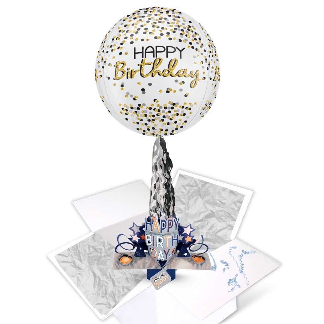 For Him Birthday Pop Up Card & Floating Balloon In A Box Surprise