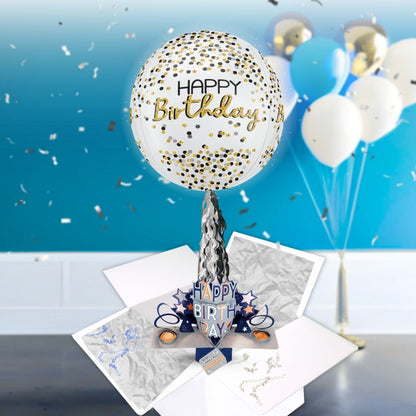 Husband Birthday Pop Up Card & Floating Balloon In A Box Surprise