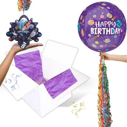 Boys 8th Birthday Pop Up Card & Floating Balloon In A Box Surprise