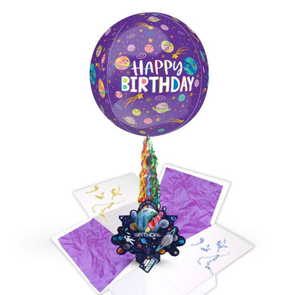 Brother Birthday Space Pop Up Card & Floating Balloon In A Box Surprise