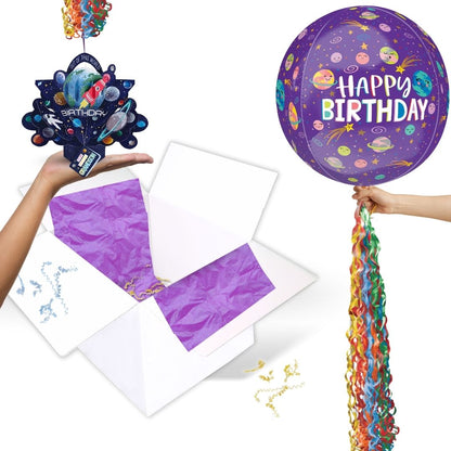 Grandson Birthday Space Pop Up Card & Floating Balloon In A Box Surprise
