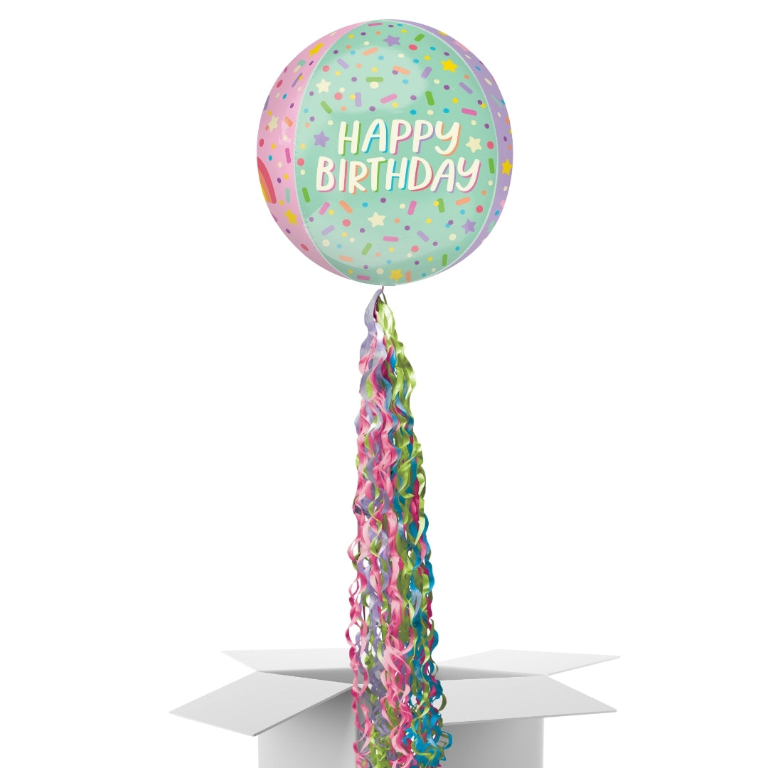 Girls 4th Birthday Pop Up Card & Floating Balloon In A Box Surprise