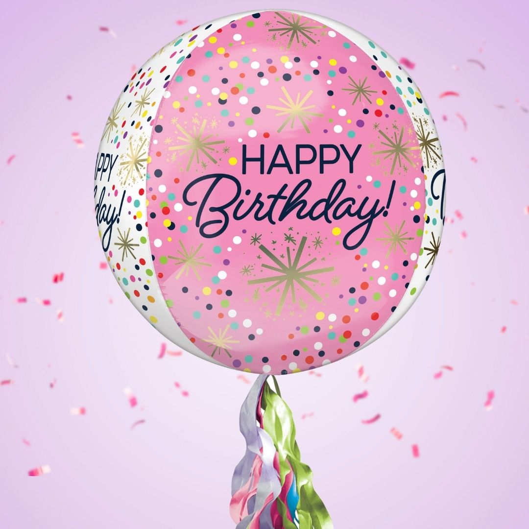 107th Birthday Pop Up Card & Floating Balloon In A Box Surprise For Her