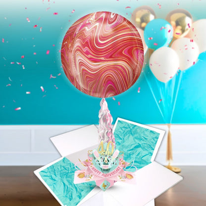 40 Years Happy 40th Anniversary Pop Up Card & Floating Balloon In A Box Surprise