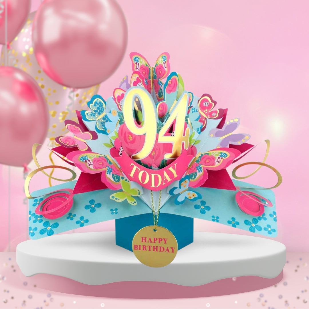 94th Birthday Pop Up Card & Floating Balloon In A Box Surprise Gift