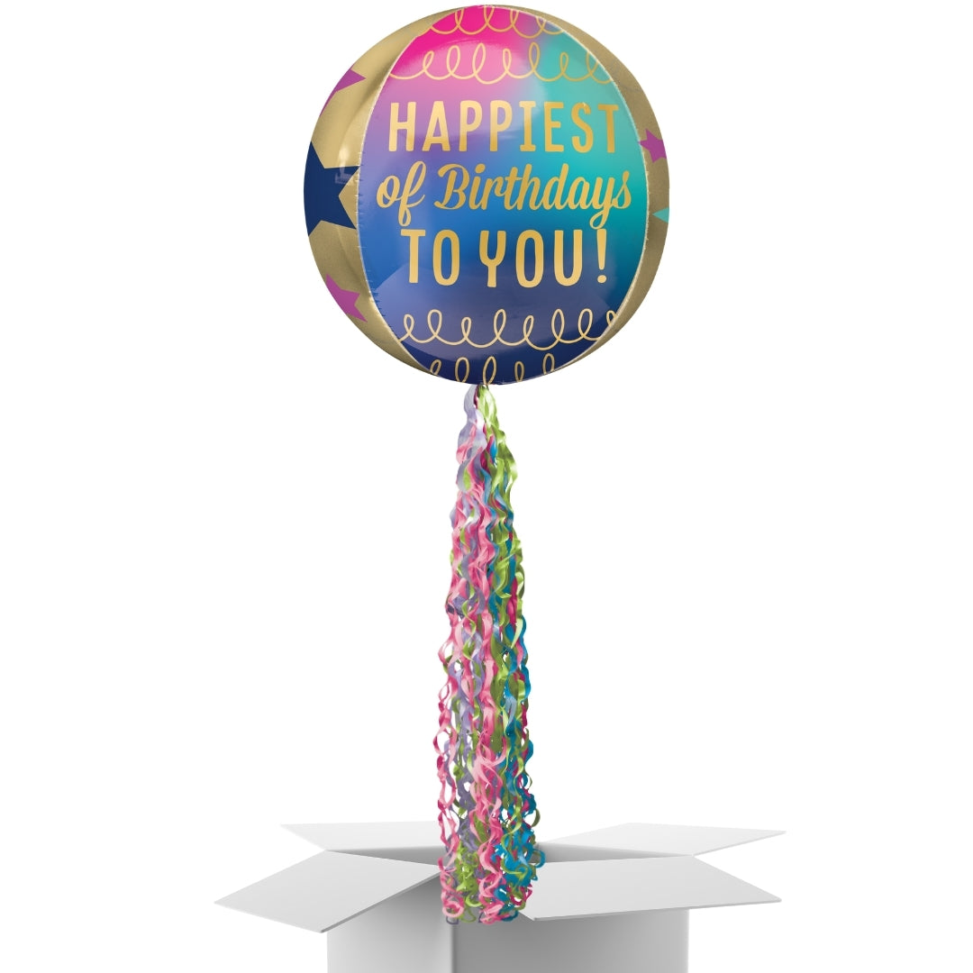 61st Birthday Pop Up Card & Floating Balloon In A Box Surprise Gift