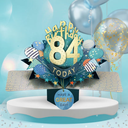 84th Birthday Pop Up Card & Floating Balloon In A Box Surprise Gift