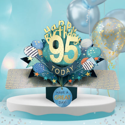 95th Birthday Pop Up Card & Floating Balloon In A Box Surprise Gift