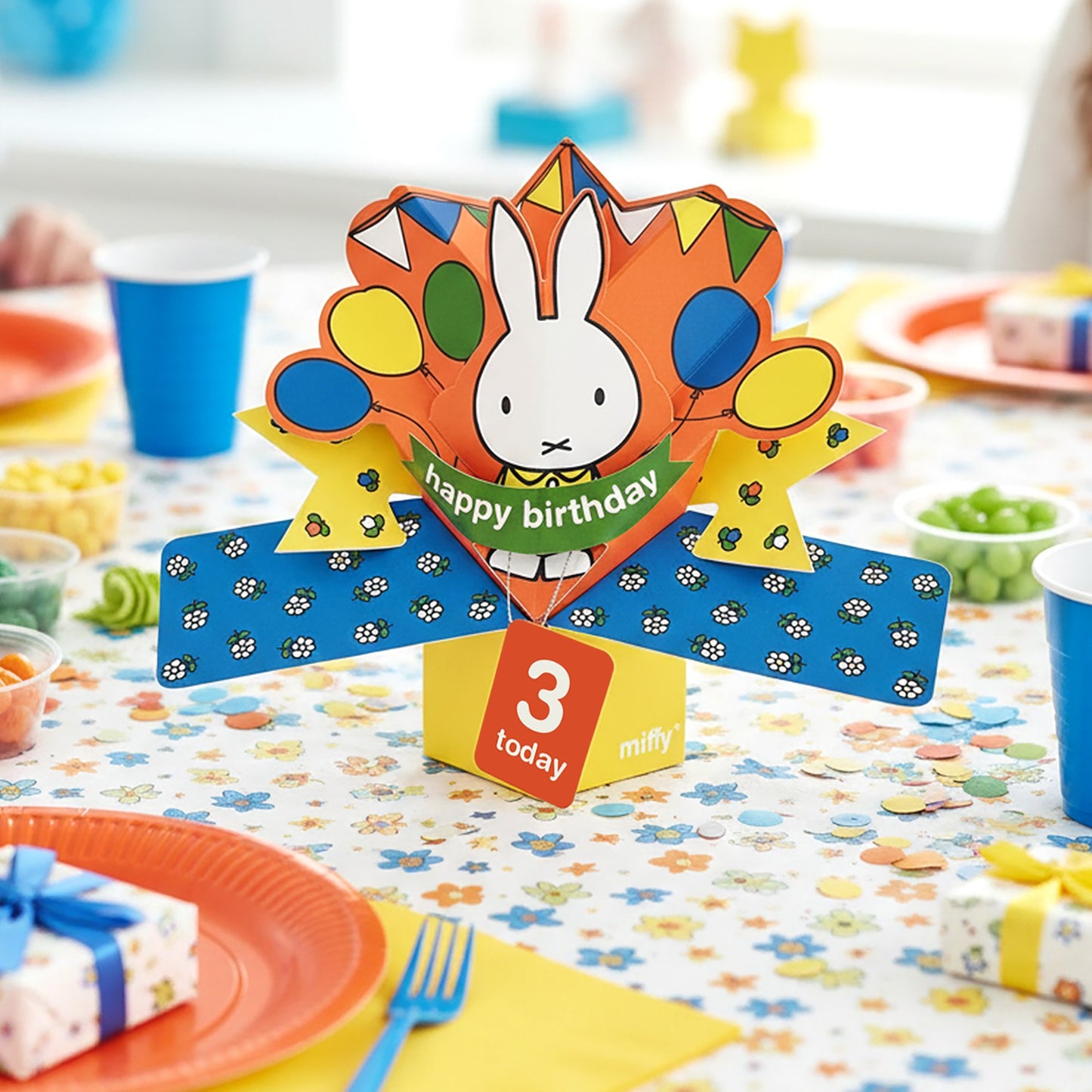 Miffy 3D Pop Up 3rd Birthday Card Cute Licensed Character Keepsake 3 Today Card