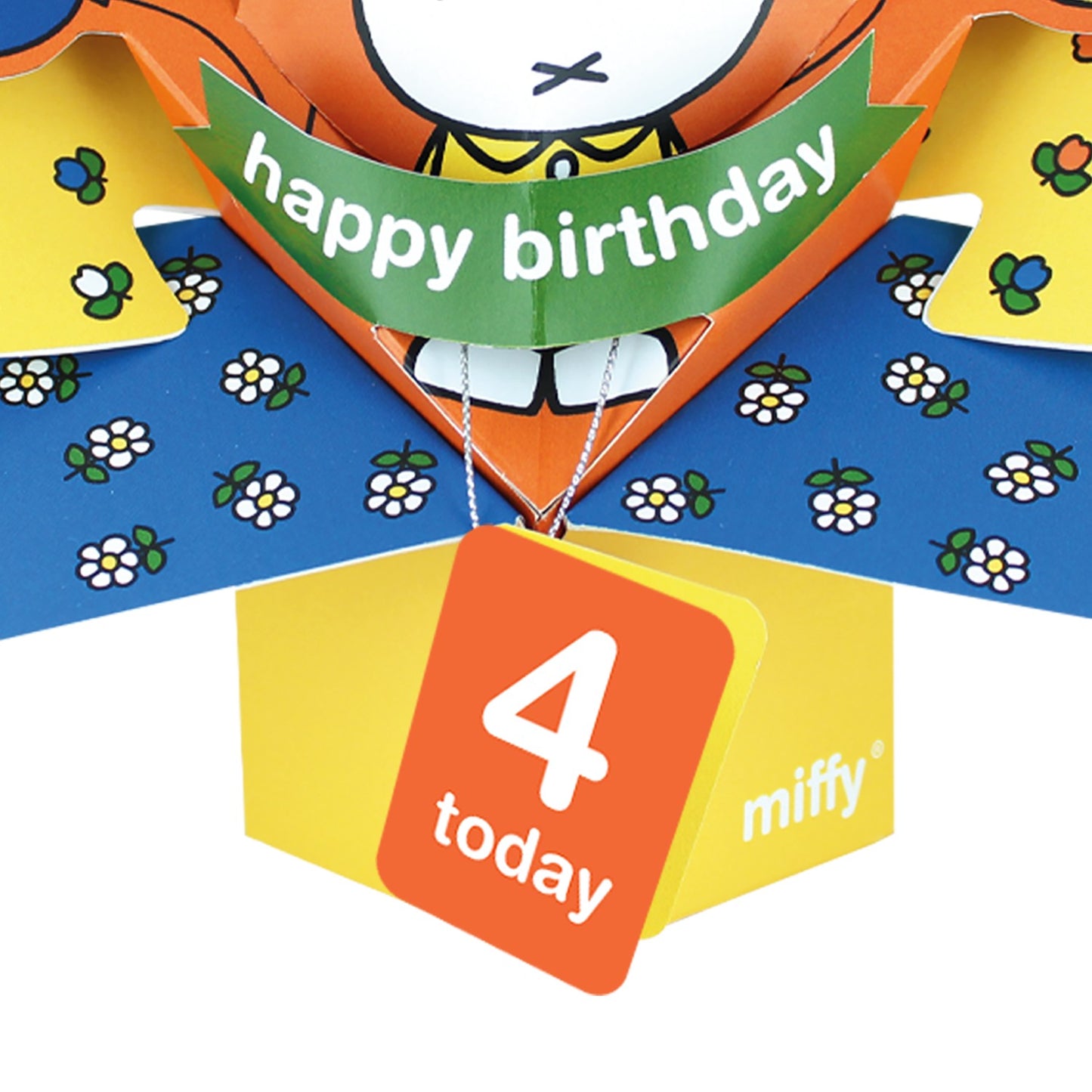 Miffy 3D Pop Up 4th Birthday Card Cute Licensed Character Keepsake 4 Today Card