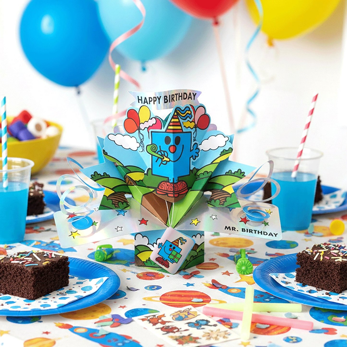 Mr. Men Little Miss Mr Birthday 3D Pop Up Card Licensed Character Novelty Card