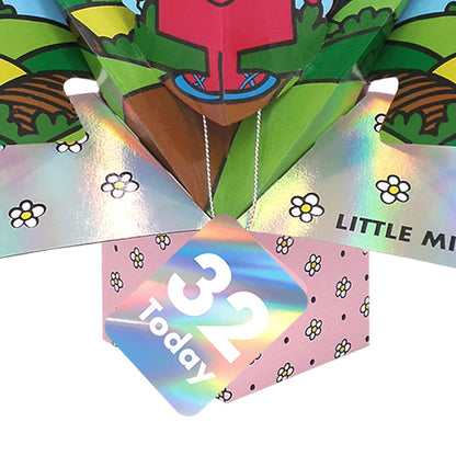 Mr. Men Little Miss Birthday 32 Today 3D Pop Up Card Licensed 32nd Birthday Card